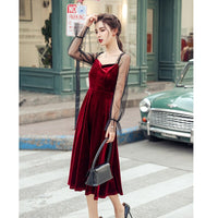 Robe Pin-Up Velours Rouge