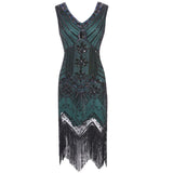 Robe Gatsby Grande Taille Verte Années Folles