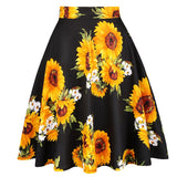 Jupe Vintage Motifs Tournesols Années 50
