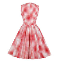 Robe Rockabilly Vichy Rouge Rétro Vintage-Dressing