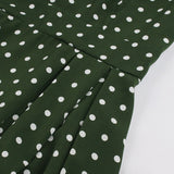 Robe Vintage Verte Pois Blancs Années 50 4
