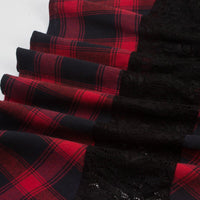 Robe Vintage Gothique Rouge Bleu Tartan Rétro