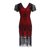 Robe Gatsby Grande Taille Rouge Noir