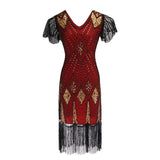 Robe Gatsby Grande Taille Rouge Or