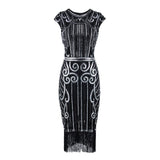 Robe Année 30 Gatsby Noire Vintage