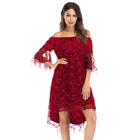 Robe Gatsby Fluide Rouge Vintage-Dressing