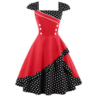 Robe Vintage Pin-Up Rockabilly Rouge