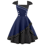 Robe Vintage Pin-Up Rockabilly Bleue