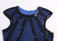 Robe Gatsby Longue Marine Chic Années Folles