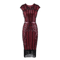 Robe Année 30 Gatsby Rouge Vintage