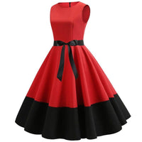 Robe Rockabilly Rouge et Noir Années 50 Vintage-Dressing