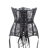 Guêpière Rétro Noire Dentelle Vintage-Dressing Lingerie Rétro