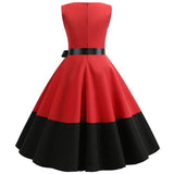 Robe Rockabilly Rouge et Noir Années Folles Vintage-Dressing