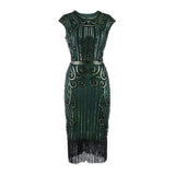 Robe Année 30 Gatsby Verte Vintage
