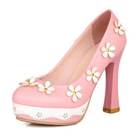 Chaussure Pin-Up Fleurie Rose Vintage-Dressing