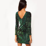 Robe Pin-Up Verte Sequins Dos