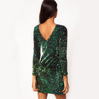Robe Pin-Up Verte Sequins Dos