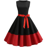 Robe Rockabilly Rouge et Noir Vintage-Dressing Robe Rétro