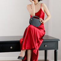 Robe Cocktail Satin Rouge