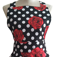 Tablier Vintage Motif Roses Rétro Pin-Up