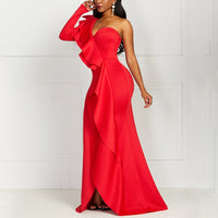 Robe Pin-Up Rouge À Jabots | vintage