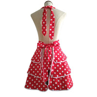 Robe Tablier Vintage À Volants Rouge Et Blanc