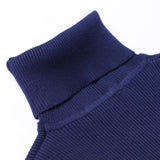 Robe Col Roulé Bleu Vintage-Dressing Robe Rétro Chic 1