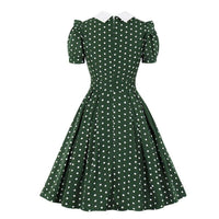 Robe Vintage Verte Pois Blancs Années 50 1