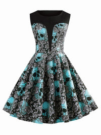 Robe Rockabilly Tête De Mort Vintage-Dressing Halloween 1