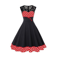 Robe Vintage Grande Taille Dentelle Rouge Style Pin-Up