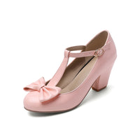Chaussure Vintage Femme Noeud Rose