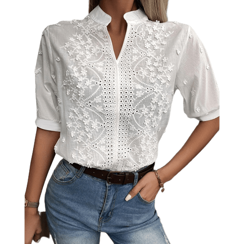 Blouse Bohème Légère Taille 50 - Manches Courtes, Multicolore, été - Neuve Avec étiquettes