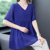 Blouse Grande Taille Femme Bleu