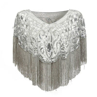 Châle Gatsby Années 20 Argent Vintage-Dressing