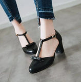 Chaussures Vintage Femme Noir Rétro
