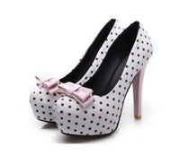 Chaussure Pin-Up Pois Blanc Vintage-Dressing