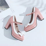 Chaussure Vintage Noeud Rose Rétro Chic