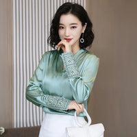 Chemisier Satin Vintage Femme Chic