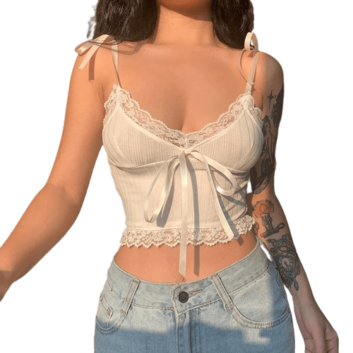 Crop Top Dentelle Blanc