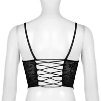 Crop Top Bustier Femme Noir