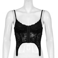 Crop Top Bustier Noir Rétro Chic