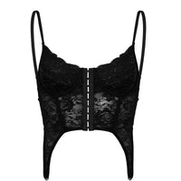 Crop Top Bustier Noir Rétro