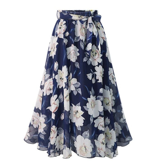 Jupe Vintage Grande Taille Bleue à Fleurs