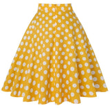 Jupe Vintage Jaune à Pois Blancs Années 50 Pin-Up 1