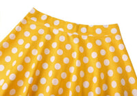 Jupe Vintage Jaune à Pois Blancs Années 50 Pin-Up 3