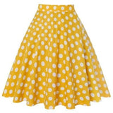 Jupe Vintage Jaune à Pois Blancs Années 50 Pin-Up