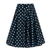 Jupe Année 50 Style Pin-Up Noire à Pois