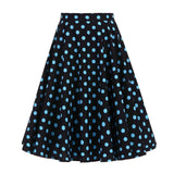 Jupe Vintage Année 50 Noire Pois Bleus