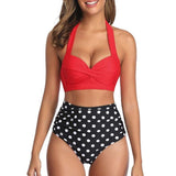 Maillot De Bain Vintage Taille Haute Push Up Style Pin-Up 