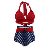 Maillot De Bain Vintage Taille Haute Style Pin-Up Pois